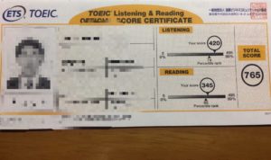 TOEICの点数